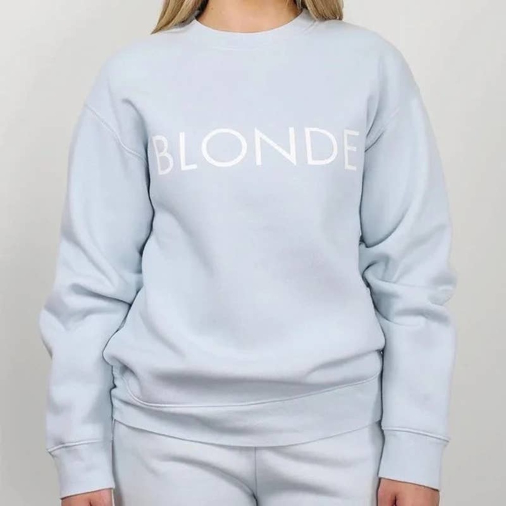 Brunette The Label Blonde Crewneck Pullover Sweatshirt Summer Sky Women's L/XL
